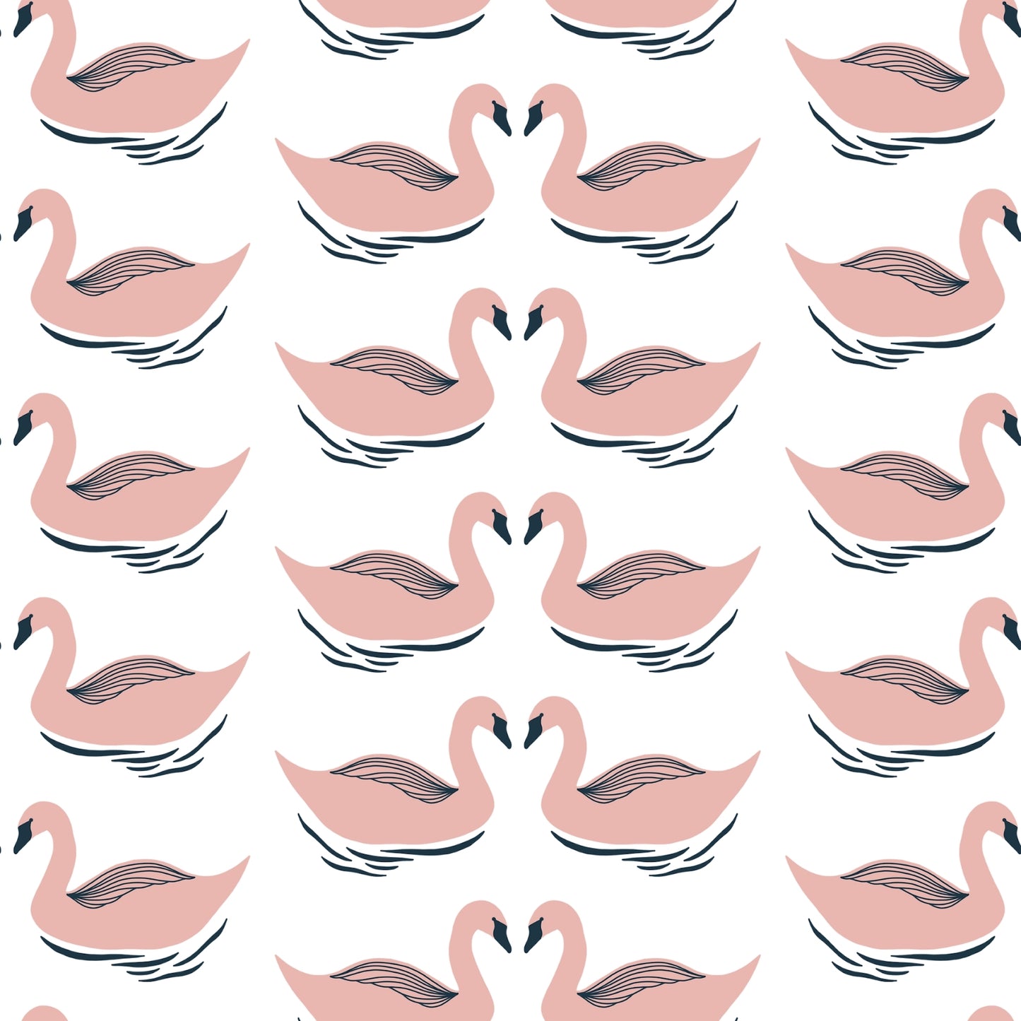 Art Tiles: Swans (Blush)