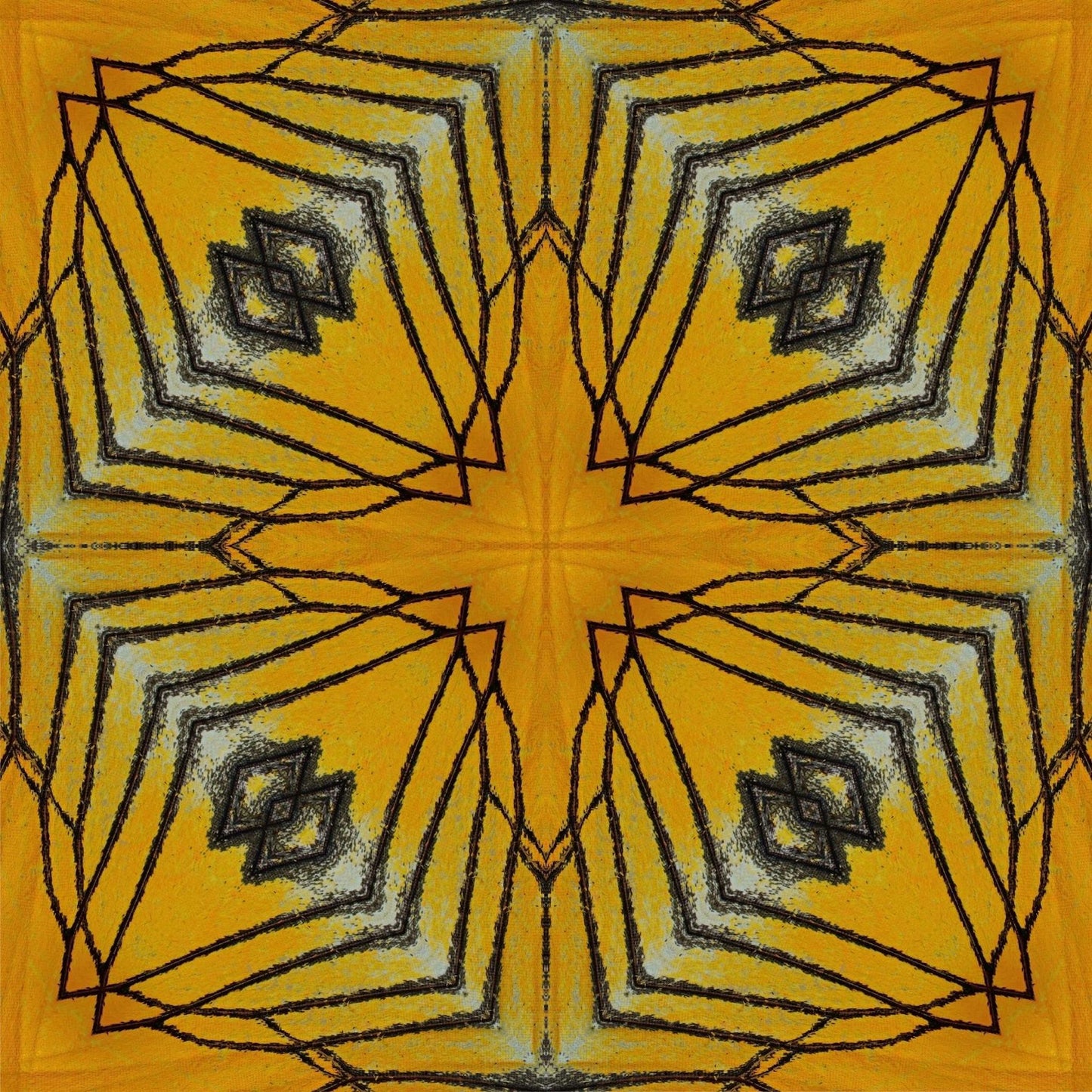 Art Tiles: Ochre Kaleidoscope