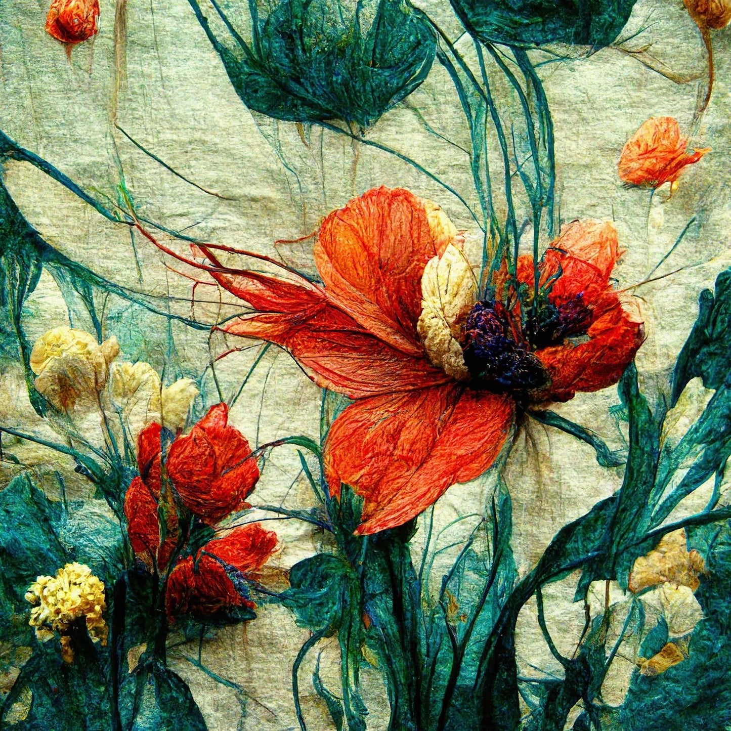 Art Tiles: Silk Flowers