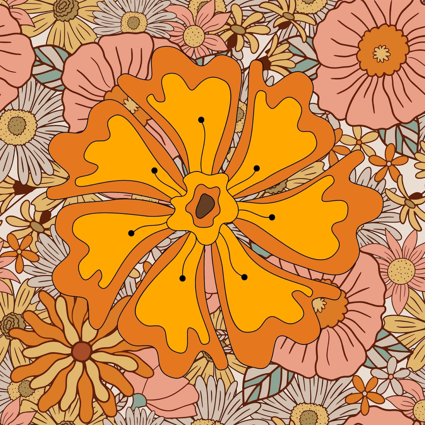 Coasters Set: Flower Child