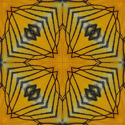 Art Tiles: Ochre Kaleidoscope